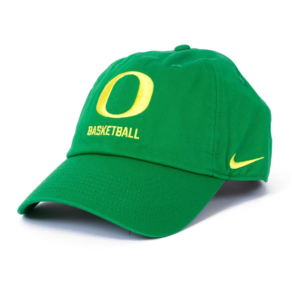 Classic Oregon O, Nike, Green, Curved Bill, Cotton, Accessories, Unisex, Basketball, Twill, Unstructured, Adjustable, Hat, 882854